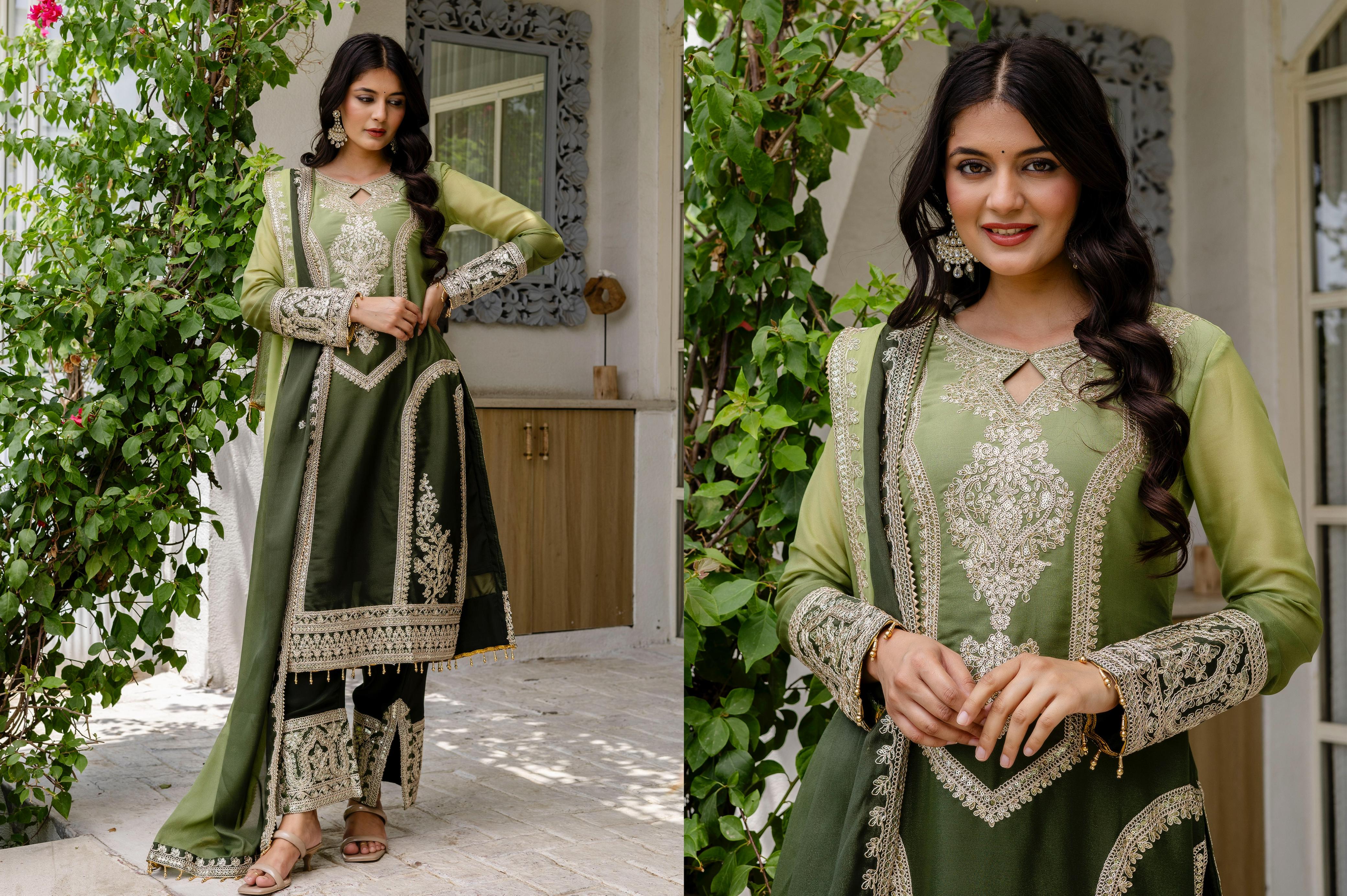 Designer Embroidery Sequence Work Salwar Suit - Image 3