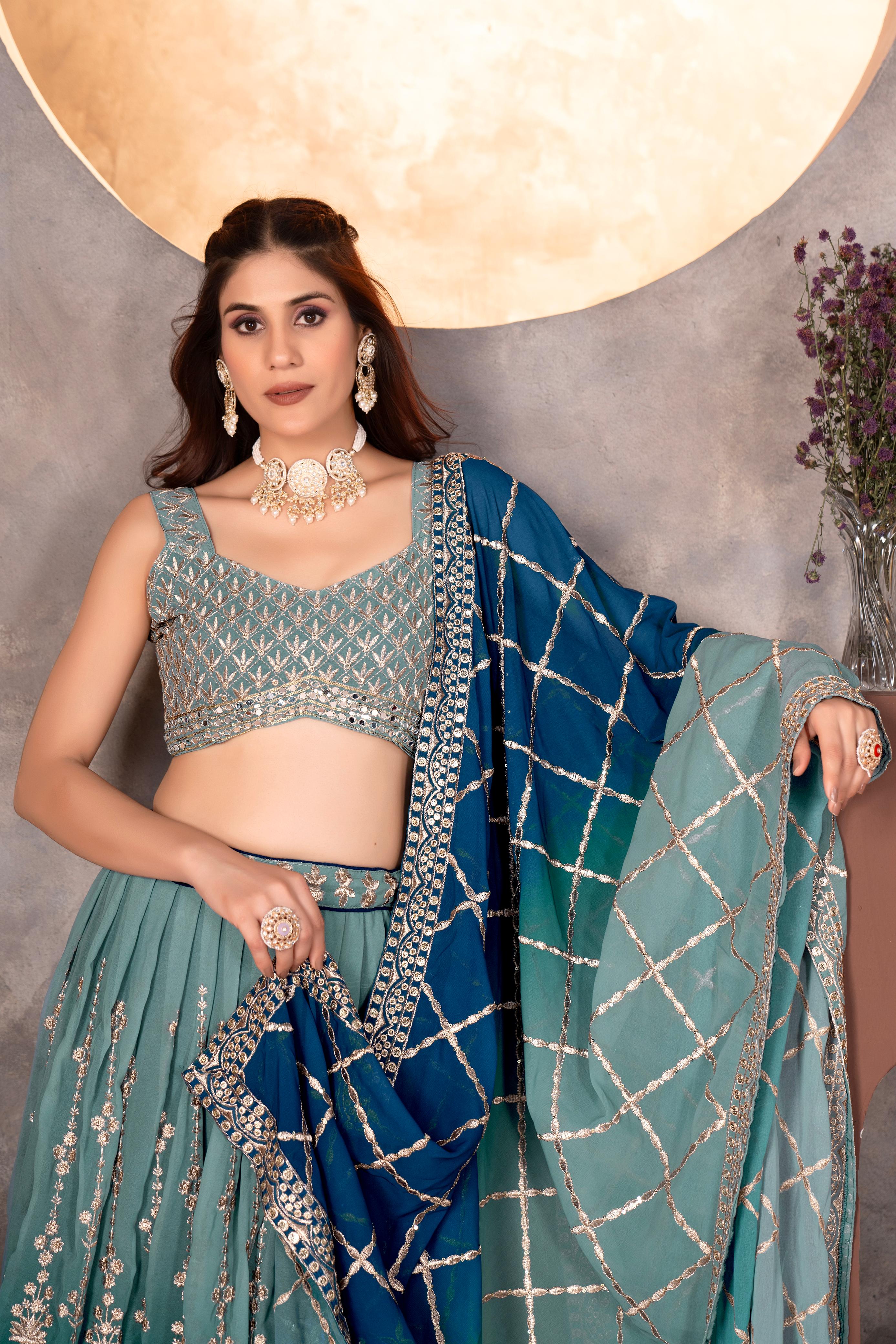 Trending Georgette Designer Pedding With Embroidery Work Lehenga Choli - Image 3